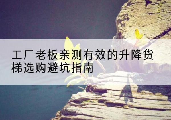 绵竹升降货梯怎么选-工厂老板亲测有效的升降货梯选购避坑指南